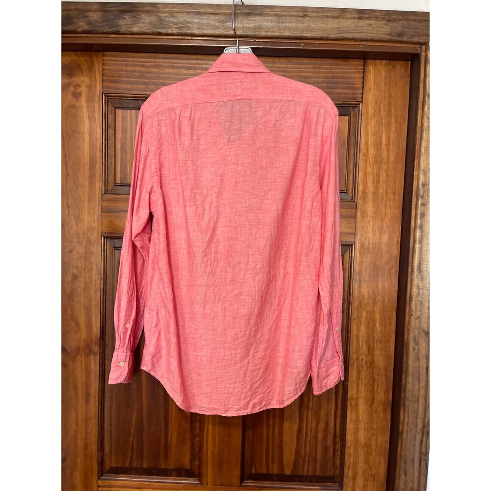 Polo Ralph Lauren Heathered red linen button down small - Picture 6 of 6
